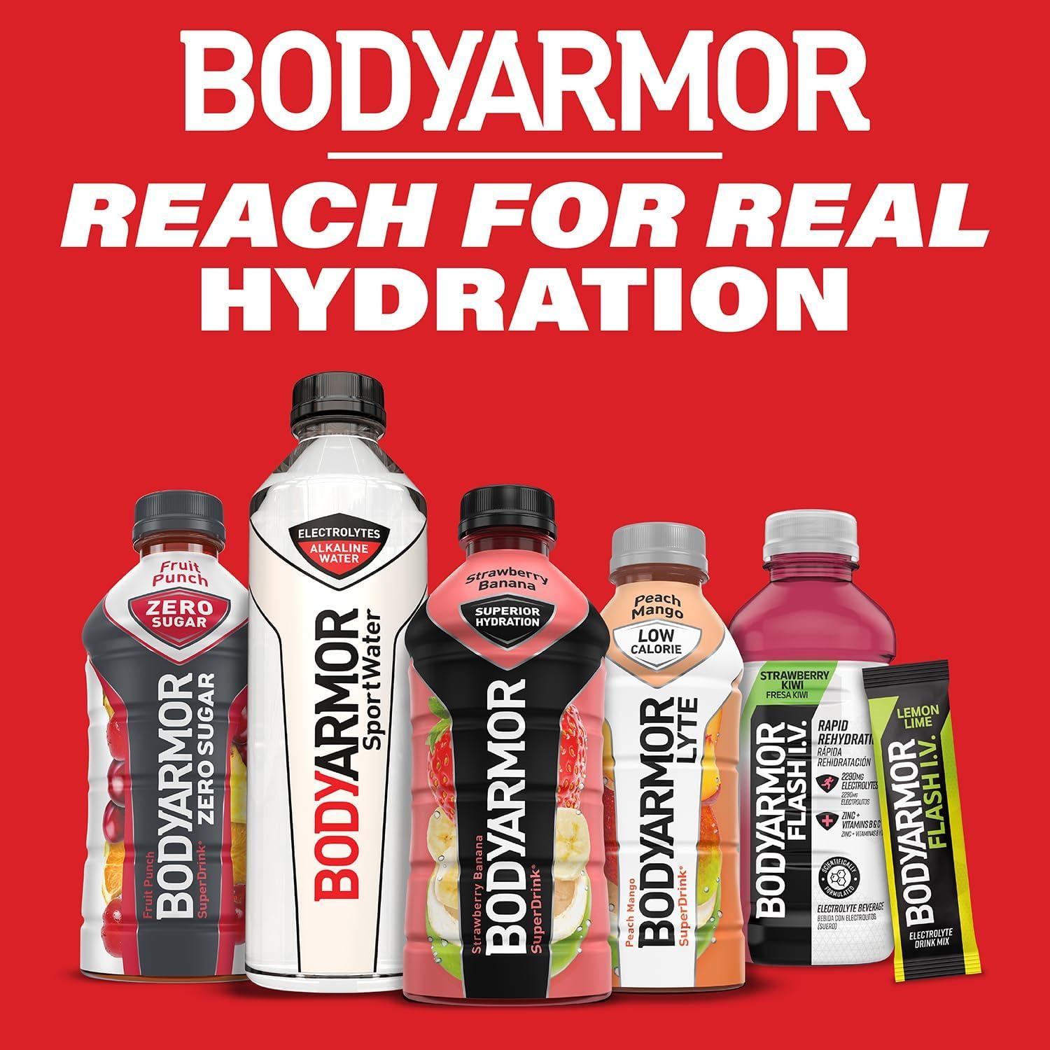 BODYARMOR Sports Drink, Tropical Punch, Electrolyte Drink Hydration, 12 Fl Oz Bottles (8 Pack), Flavored Coconut Water with B Vitamins & Antioxidants(Strawberry Grape)