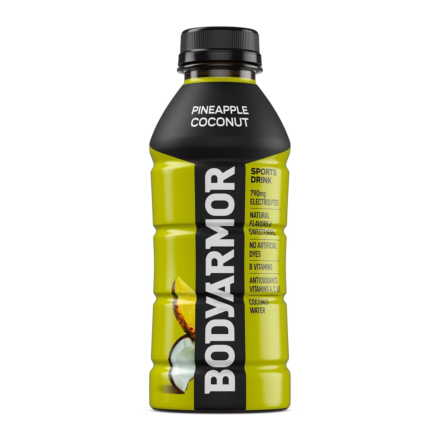 BODYARMOR Sports Drink Sports Beverage, Pineapple Coconut, Coconut Water Hydration, Natural Flavors With Vitamins, Potassium-Packed Electrolytes, Perfect For Athletes, 16 Fl Oz (Pack of 12)