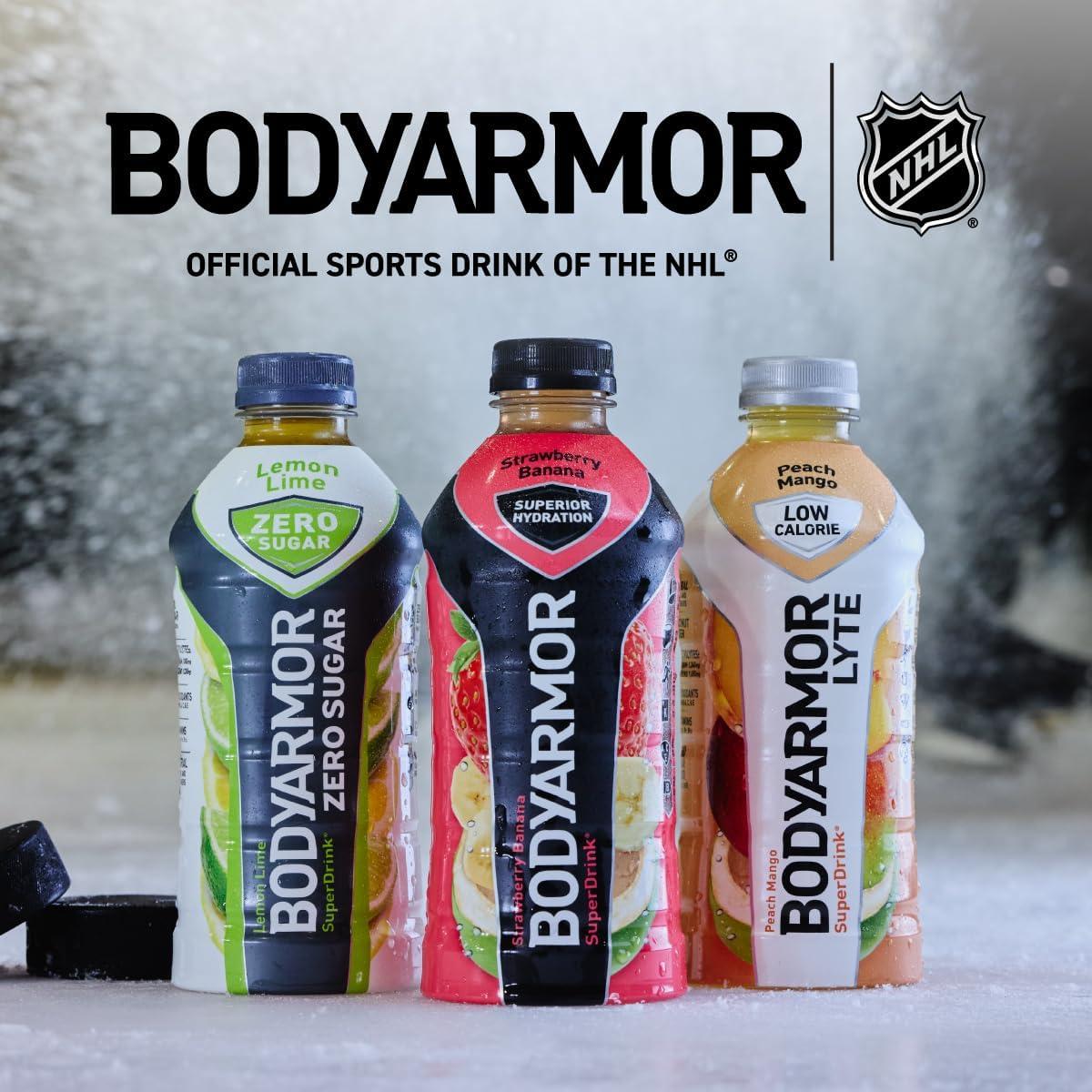 BODYARMOR Sports Drink Sports Beverage, Blue Raspberry, Coconut Water Hydration, Natural Flavors With Vitamins, Potassium-Packed Electrolytes, Perfect For Athletes, 16 Fl Oz (Pack of 12)