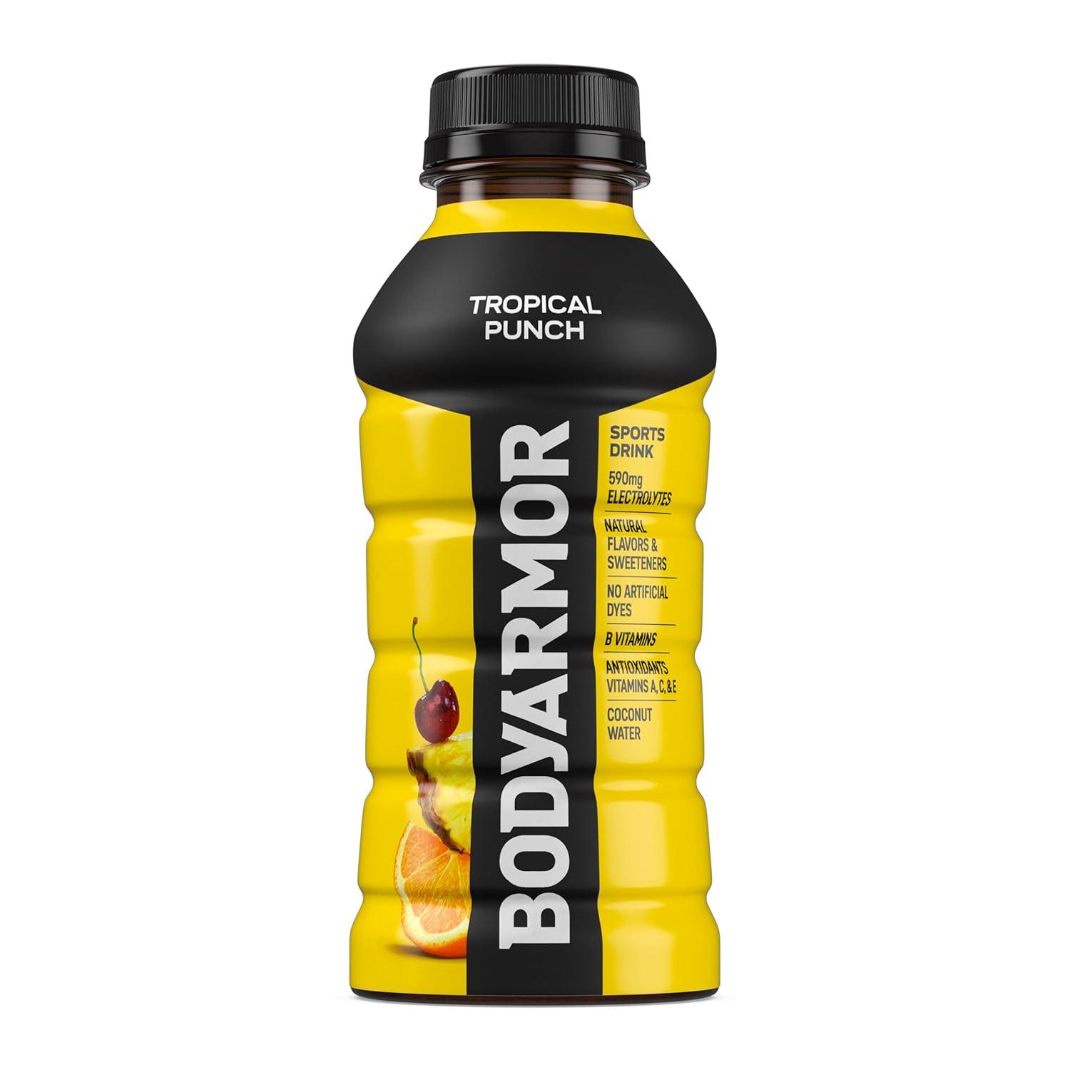 BODYARMOR Sports Drink, Tropical Punch, Electrolyte Drink Hydration, 12 Fl Oz Bottles (8 Pack), Flavored Coconut Water with B Vitamins & Antioxidants(Tropical Punch)
