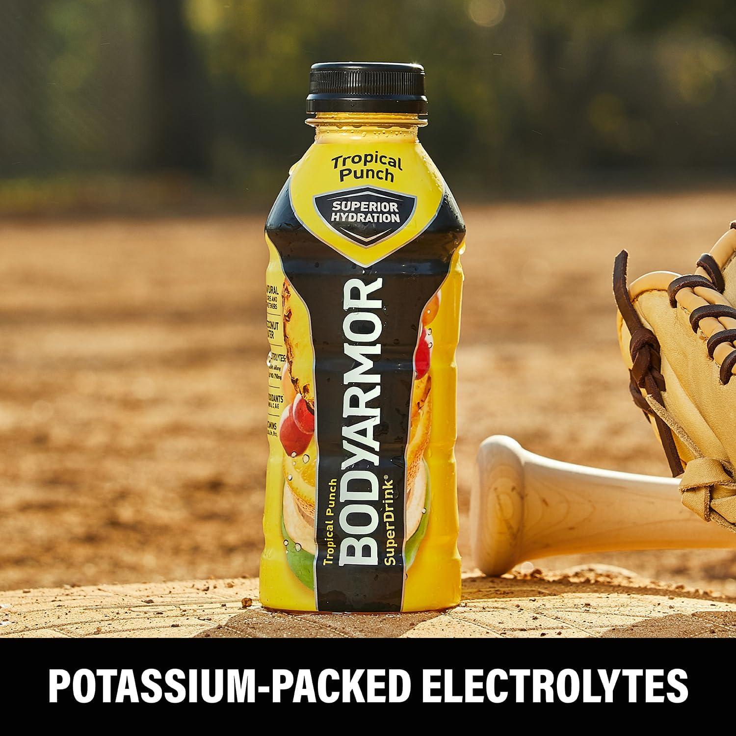 BODYARMOR Sports Drink, Tropical Punch, Electrolyte Drink Hydration, 12 Fl Oz Bottles (8 Pack), Flavored Coconut Water with B Vitamins & Antioxidants(Tropical Punch)