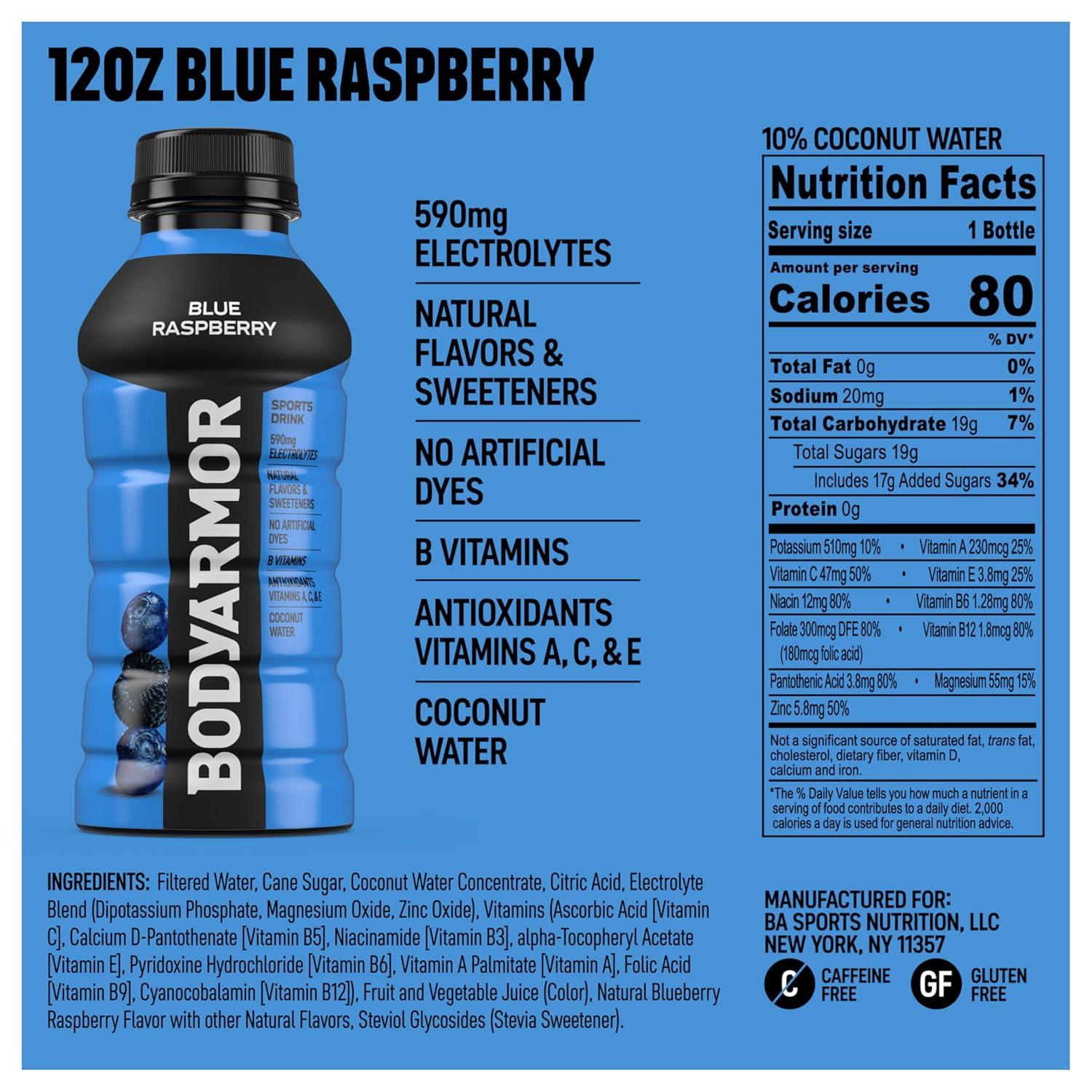 BODYARMOR Sports Drink, Tropical Punch, Electrolyte Drink Hydration, 12 Fl Oz Bottles (8 Pack), Flavored Coconut Water with B Vitamins & Antioxidants(Variety Pack)