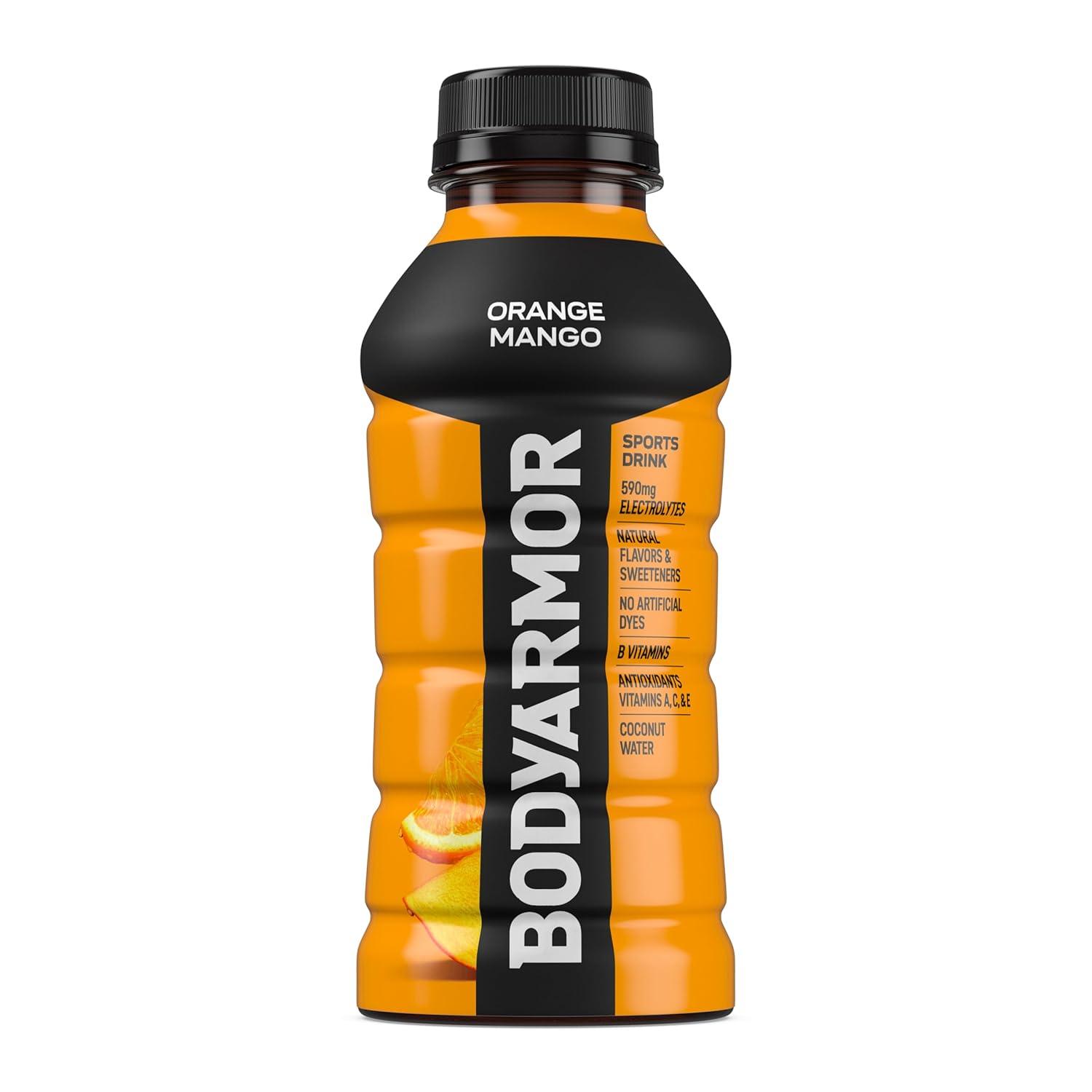 BODYARMOR Sports Drink, Tropical Punch, Electrolyte Drink Hydration, 12 Fl Oz Bottles (8 Pack), Flavored Coconut Water with B Vitamins & Antioxidants(Orange Mango)