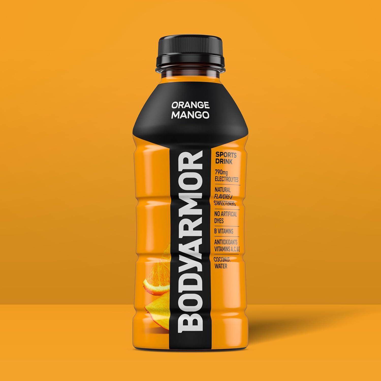 BODYARMOR Sports Drink, Tropical Punch, Electrolyte Drink Hydration, 12 Fl Oz Bottles (8 Pack), Flavored Coconut Water with B Vitamins & Antioxidants(Orange Mango)