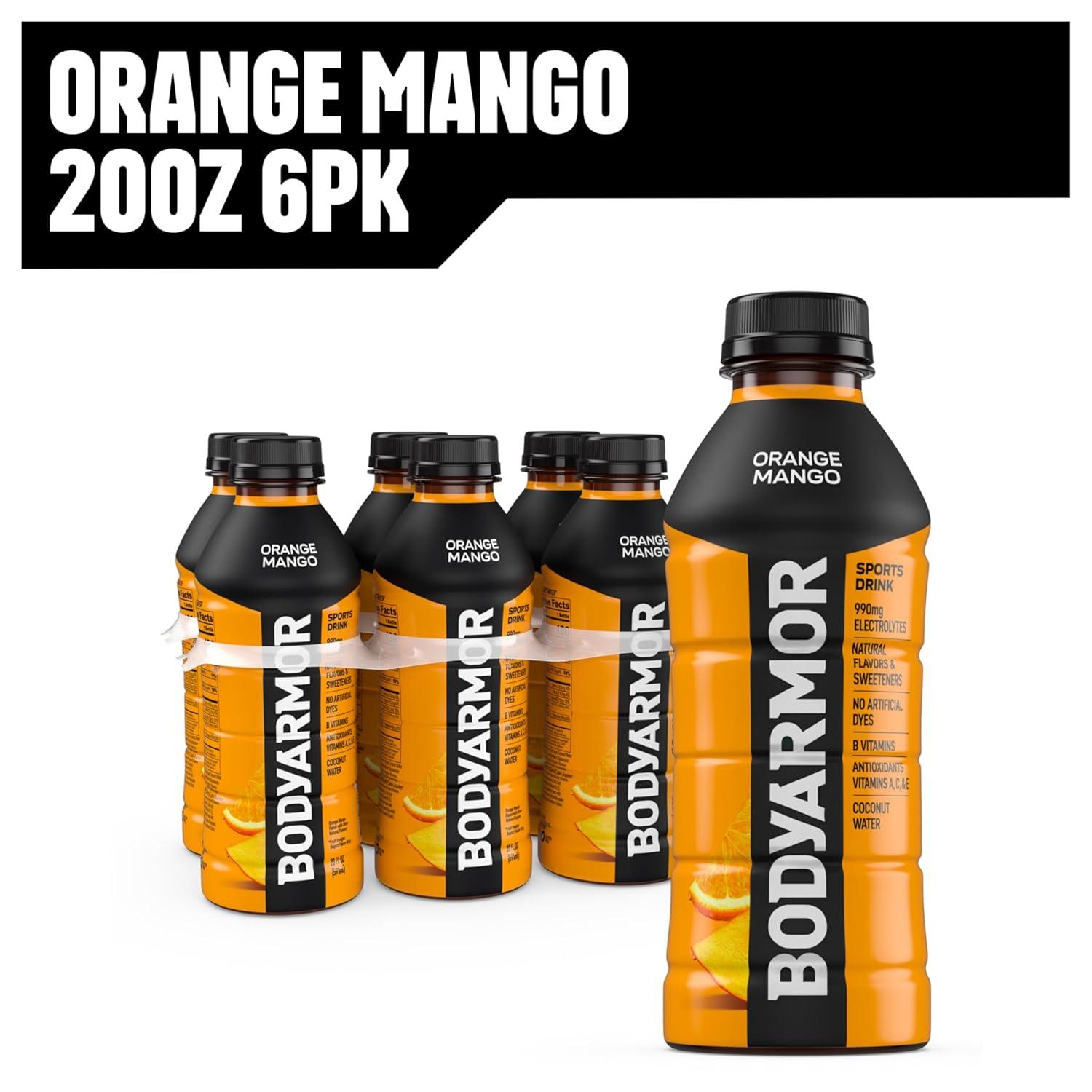 BODYARMOR Sports Drink, Tropical Punch, Electrolyte Drink Hydration, 12 Fl Oz Bottles (8 Pack), Flavored Coconut Water with B Vitamins & Antioxidants(Orange Mango)