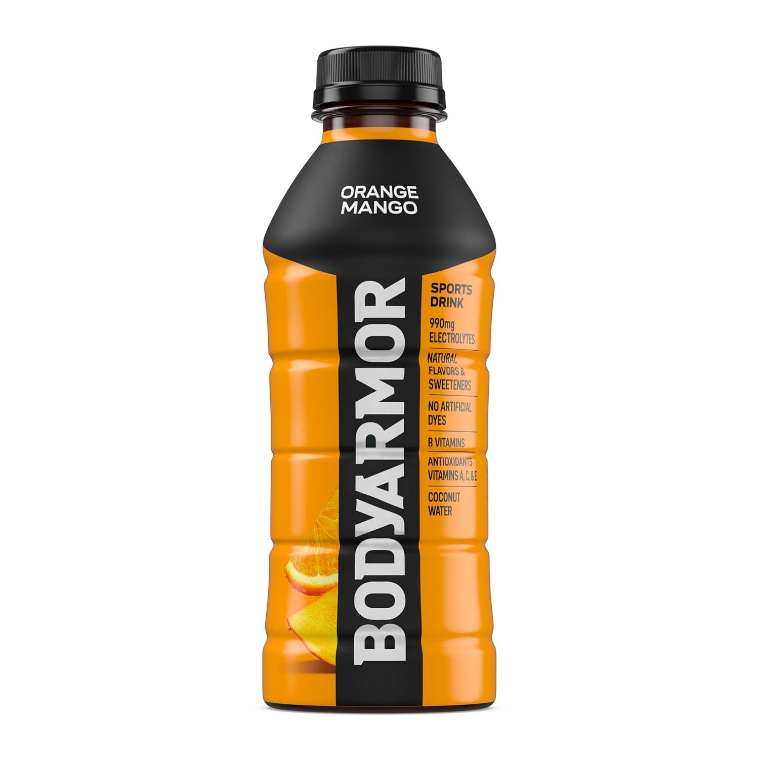 BODYARMOR Sports Drink, Tropical Punch, Electrolyte Drink Hydration, 12 Fl Oz Bottles (8 Pack), Flavored Coconut Water with B Vitamins & Antioxidants(Orange Mango)
