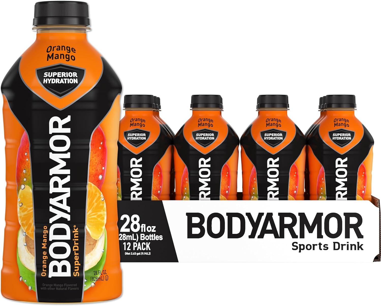 BODYARMOR Sports Drink, Tropical Punch, Electrolyte Drink Hydration, 12 Fl Oz Bottles (8 Pack), Flavored Coconut Water with B Vitamins & Antioxidants(Orange Mango)
