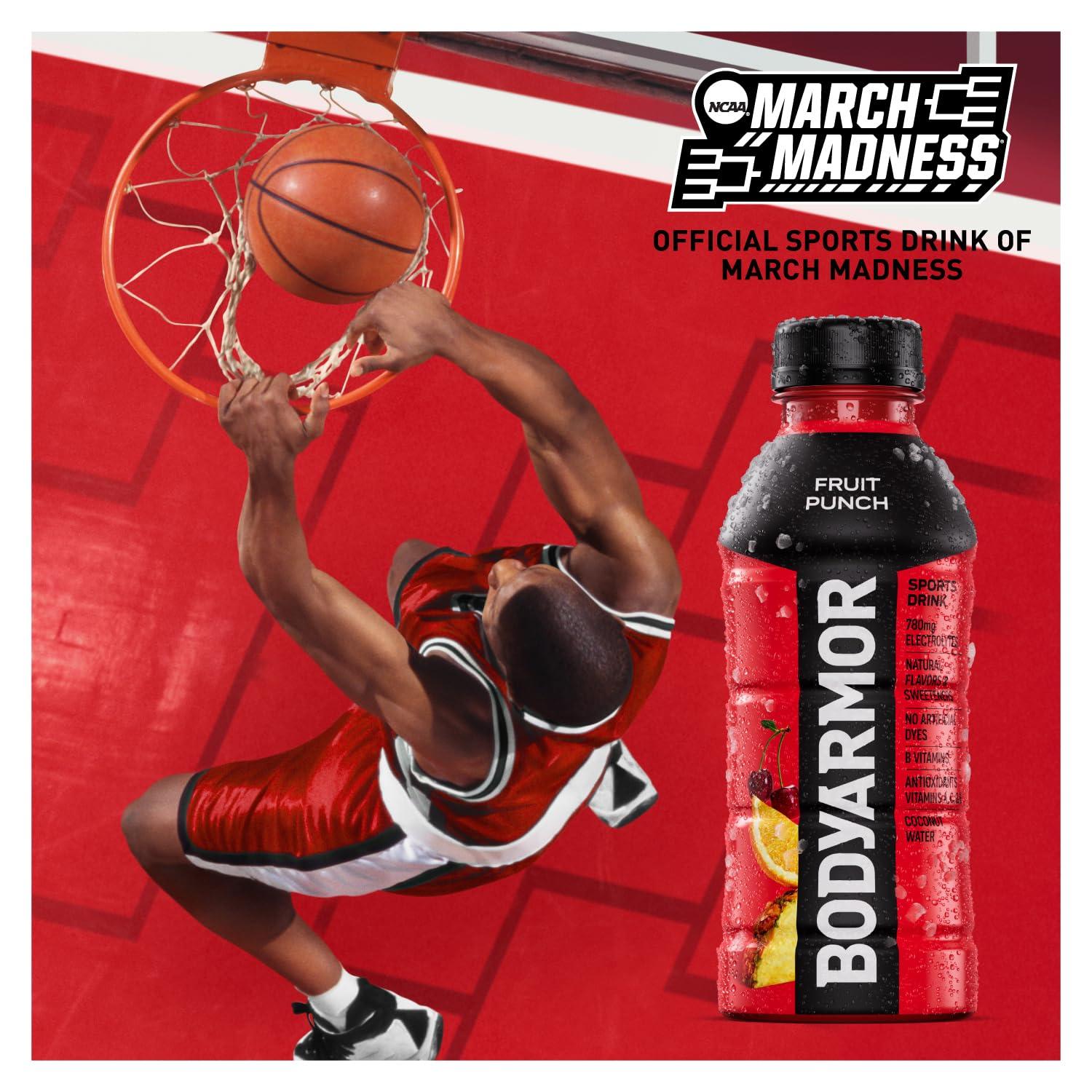 BODYARMOR Sports Drink Sports Beverage, Tropical Punch, Coconut Water Hydration, Natural Flavors With Vitamins, Potassium-Packed Electrolytes, Perfect For Athletes, 16 Fl Oz (Pack of 12)