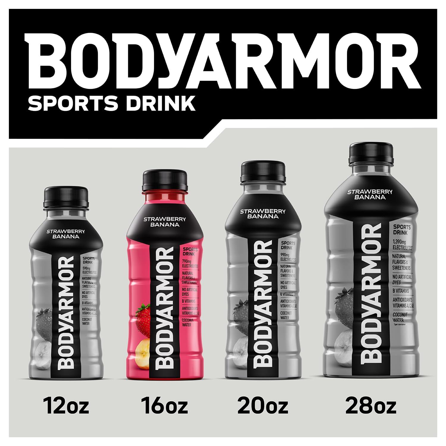 BODYARMOR Sports Drink Sports Beverage, Fruit Punch, Coconut Water Hydration, Natural Flavors With Vitamins, Potassium-Packed Electrolytes, Perfect For Athletes, 16 Fl Oz (Pack of 12)