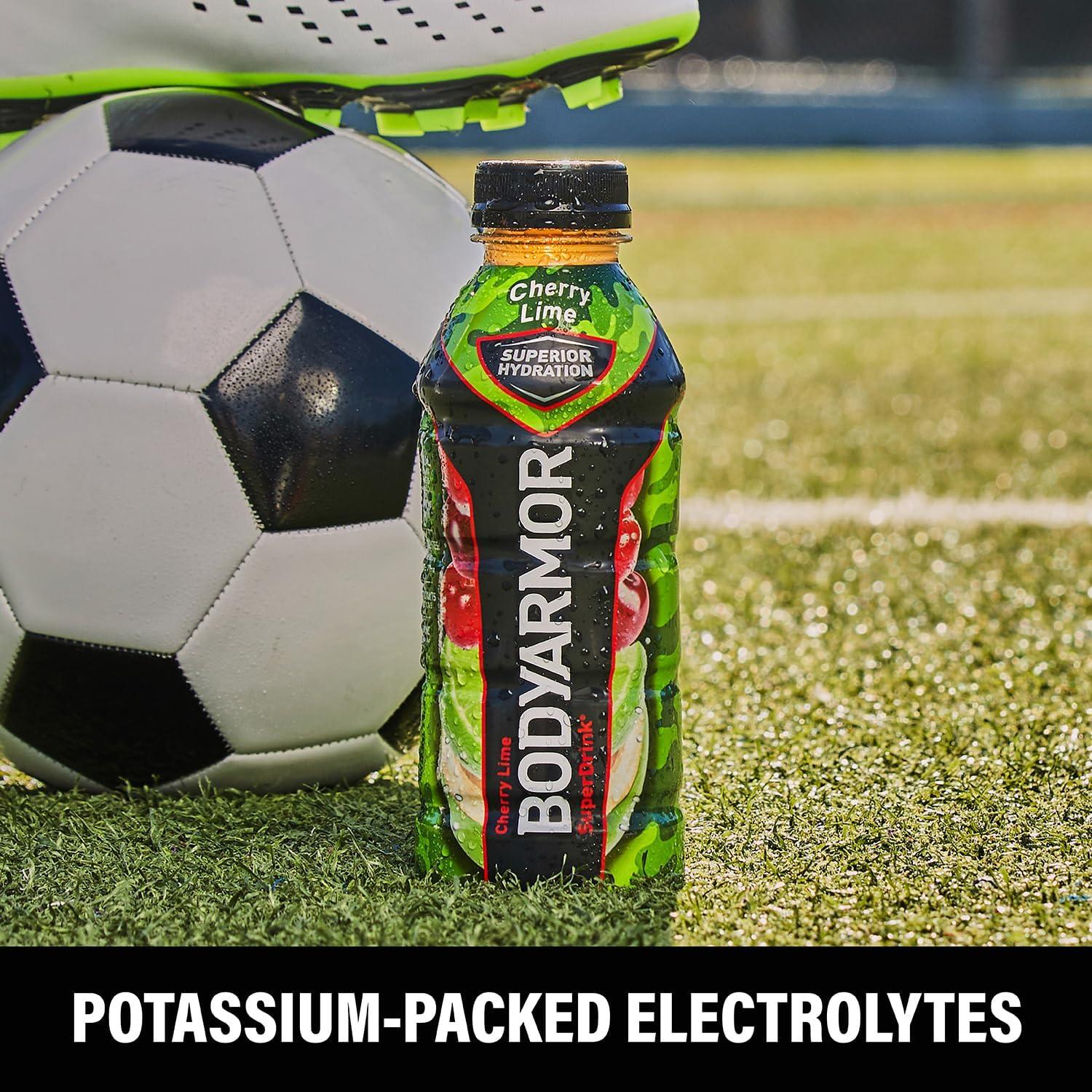 BODYARMOR Sports Drink Sports Beverage, Cherry Lime, Coconut Water Hydration, Natural Flavors With Vitamins, Potassium-Packed Electrolytes, Perfect For Athletes, 16 Fl Oz (Pack of 12)