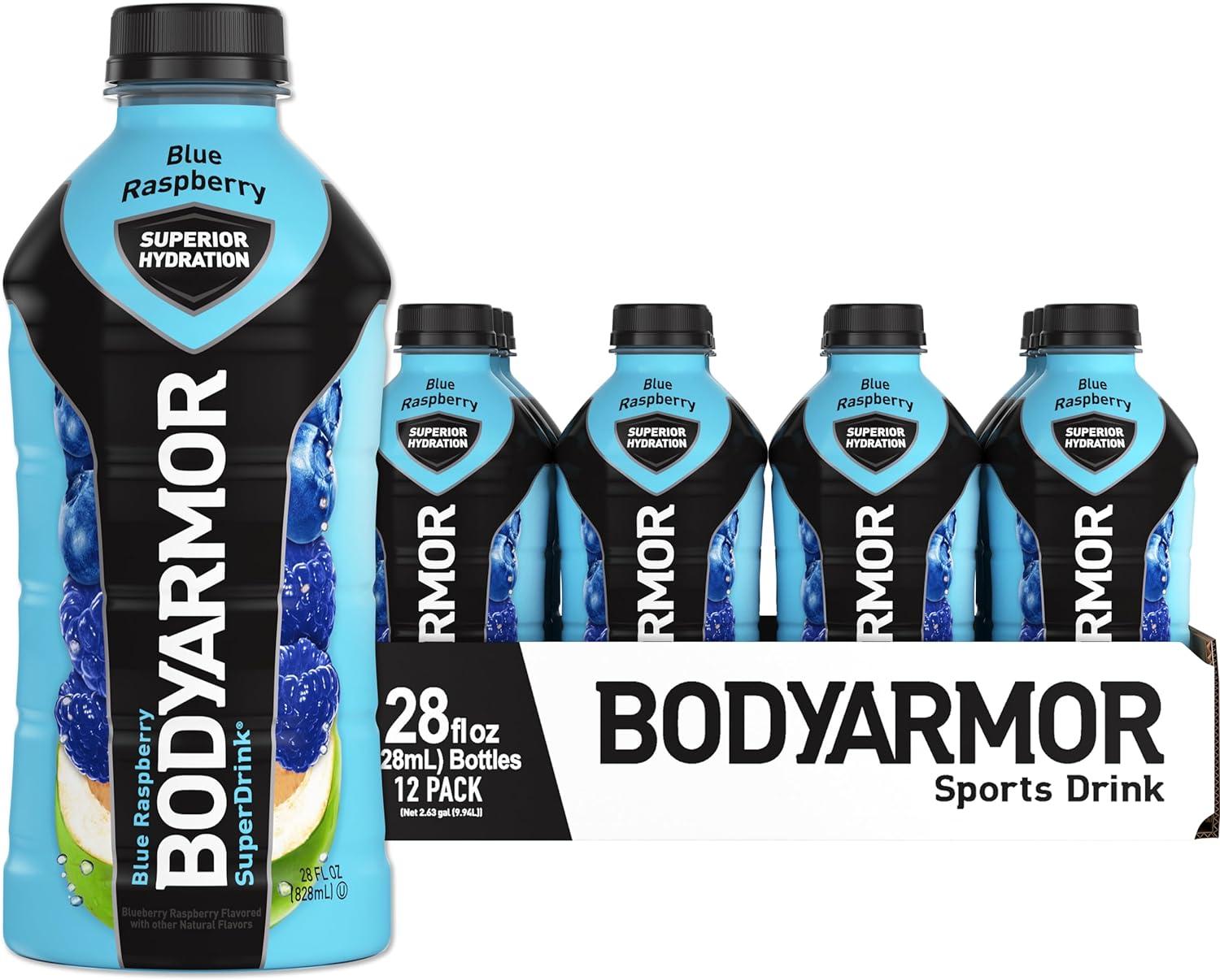 BODYARMOR Sports Drink, Tropical Punch, Electrolyte Drink Hydration, 12 Fl Oz Bottles (8 Pack), Flavored Coconut Water with B Vitamins & Antioxidants(Blue Raspberry)