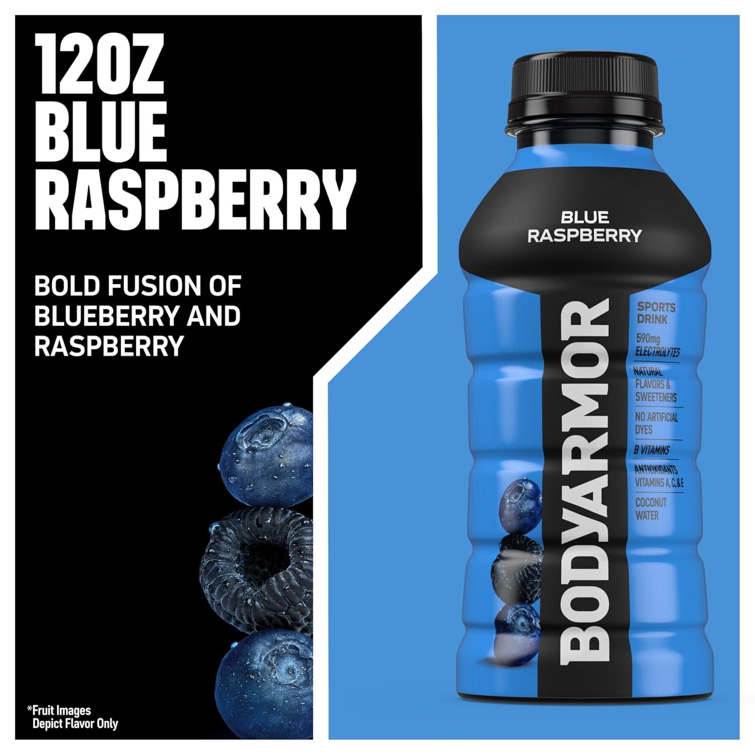 BODYARMOR Sports Drink, Tropical Punch, Electrolyte Drink Hydration, 12 Fl Oz Bottles (8 Pack), Flavored Coconut Water with B Vitamins & Antioxidants(Blue Raspberry)