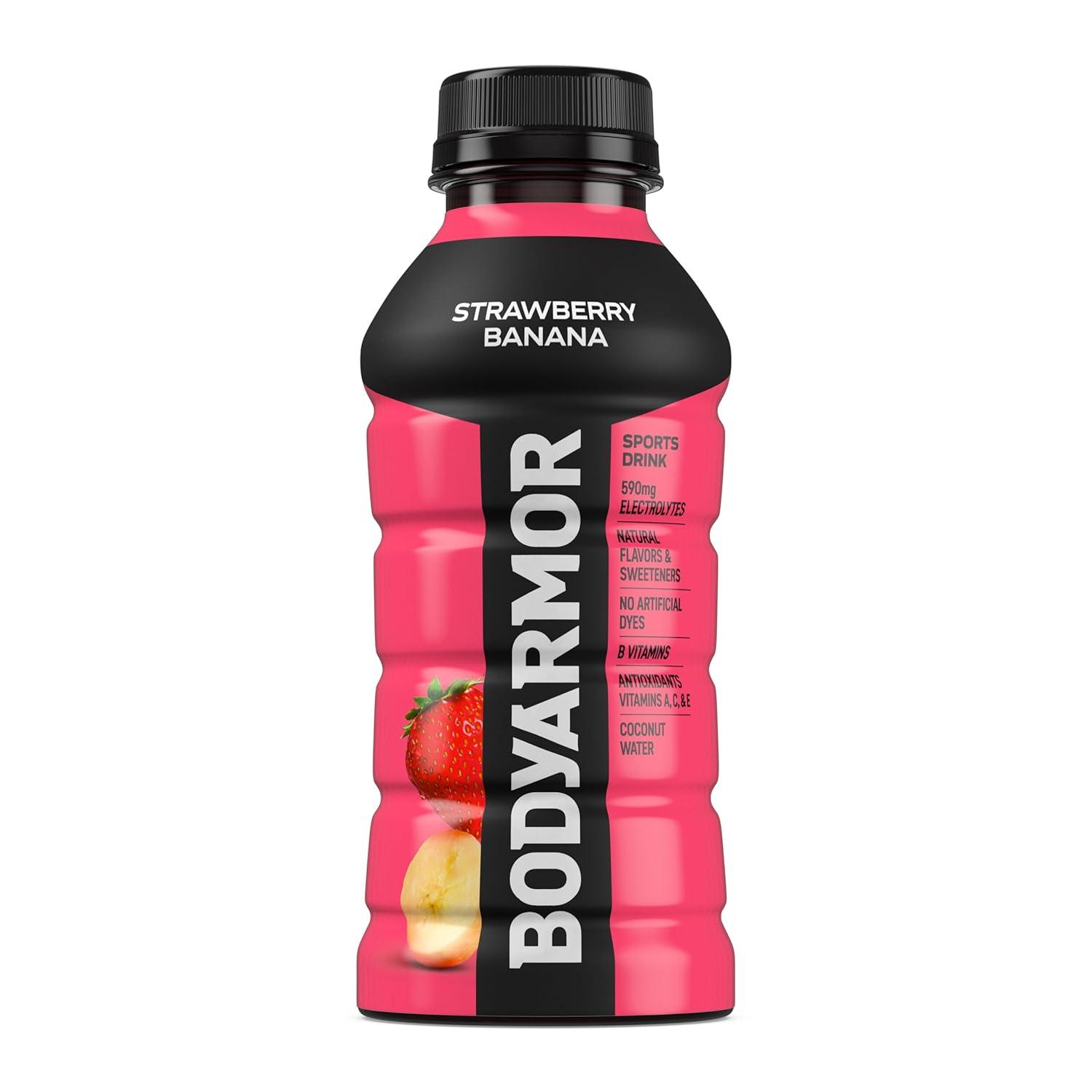 BODYARMOR Sports Drink, Tropical Punch, Electrolyte Drink Hydration, 12 Fl Oz Bottles (8 Pack), Flavored Coconut Water with B Vitamins & Antioxidants(Strawberry Banana)