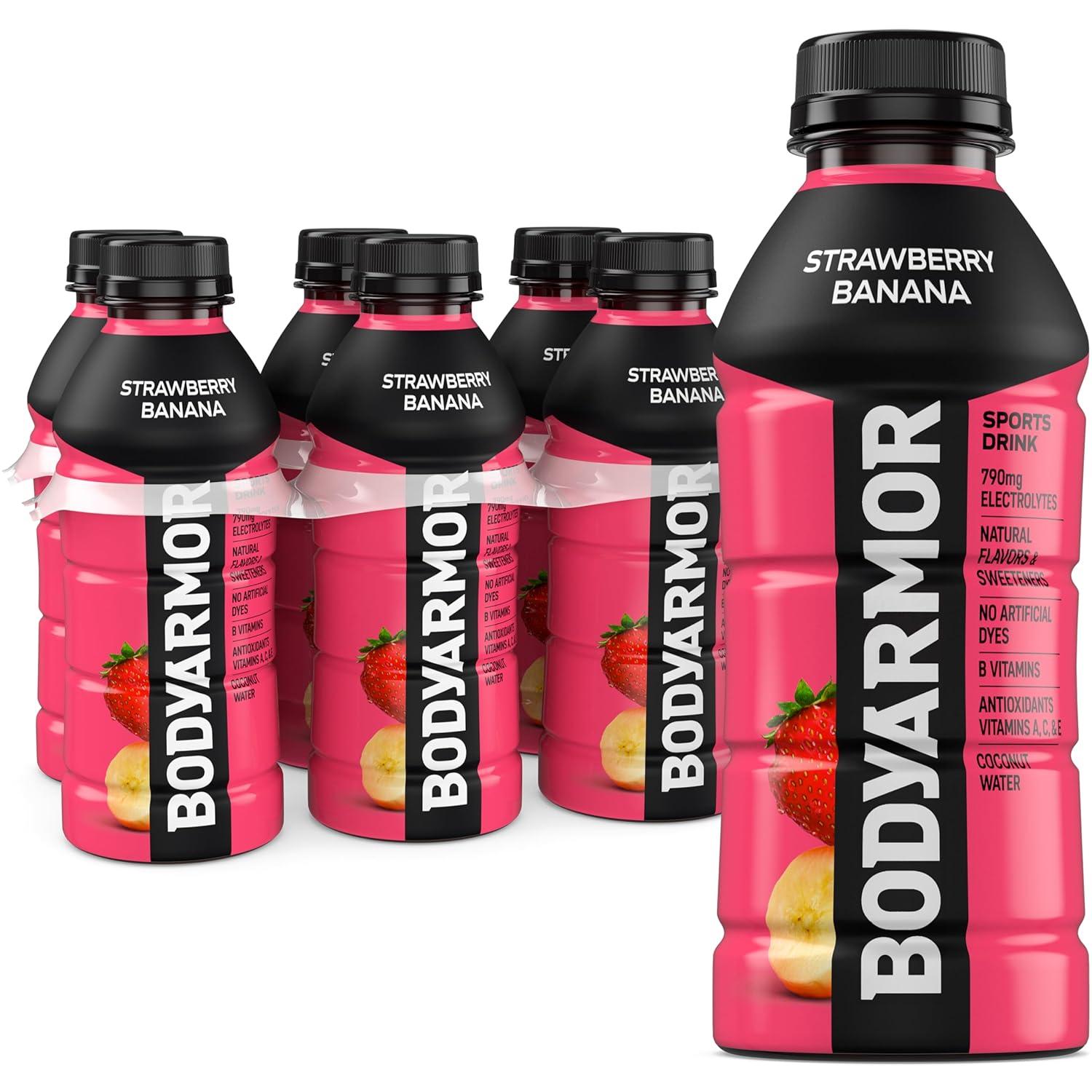 BODYARMOR Sports Drink, Tropical Punch, Electrolyte Drink Hydration, 12 Fl Oz Bottles (8 Pack), Flavored Coconut Water with B Vitamins & Antioxidants(Strawberry Banana)