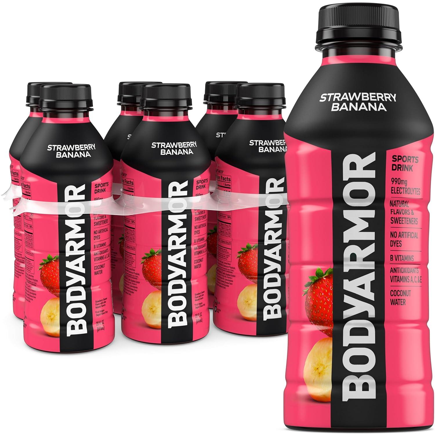 BODYARMOR Sports Drink, Tropical Punch, Electrolyte Drink Hydration, 12 Fl Oz Bottles (8 Pack), Flavored Coconut Water with B Vitamins & Antioxidants(Strawberry Banana)
