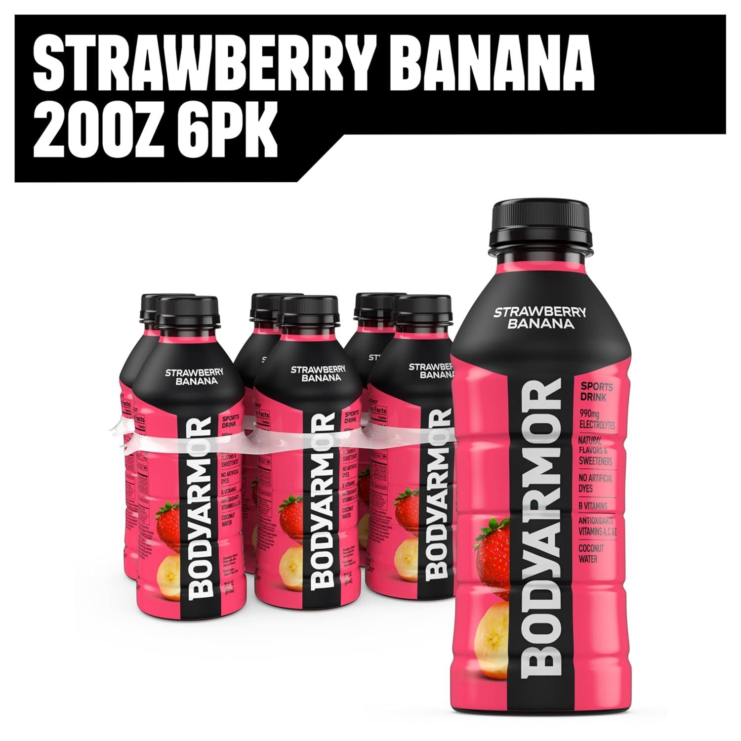 BODYARMOR Sports Drink, Tropical Punch, Electrolyte Drink Hydration, 12 Fl Oz Bottles (8 Pack), Flavored Coconut Water with B Vitamins & Antioxidants(Strawberry Banana)