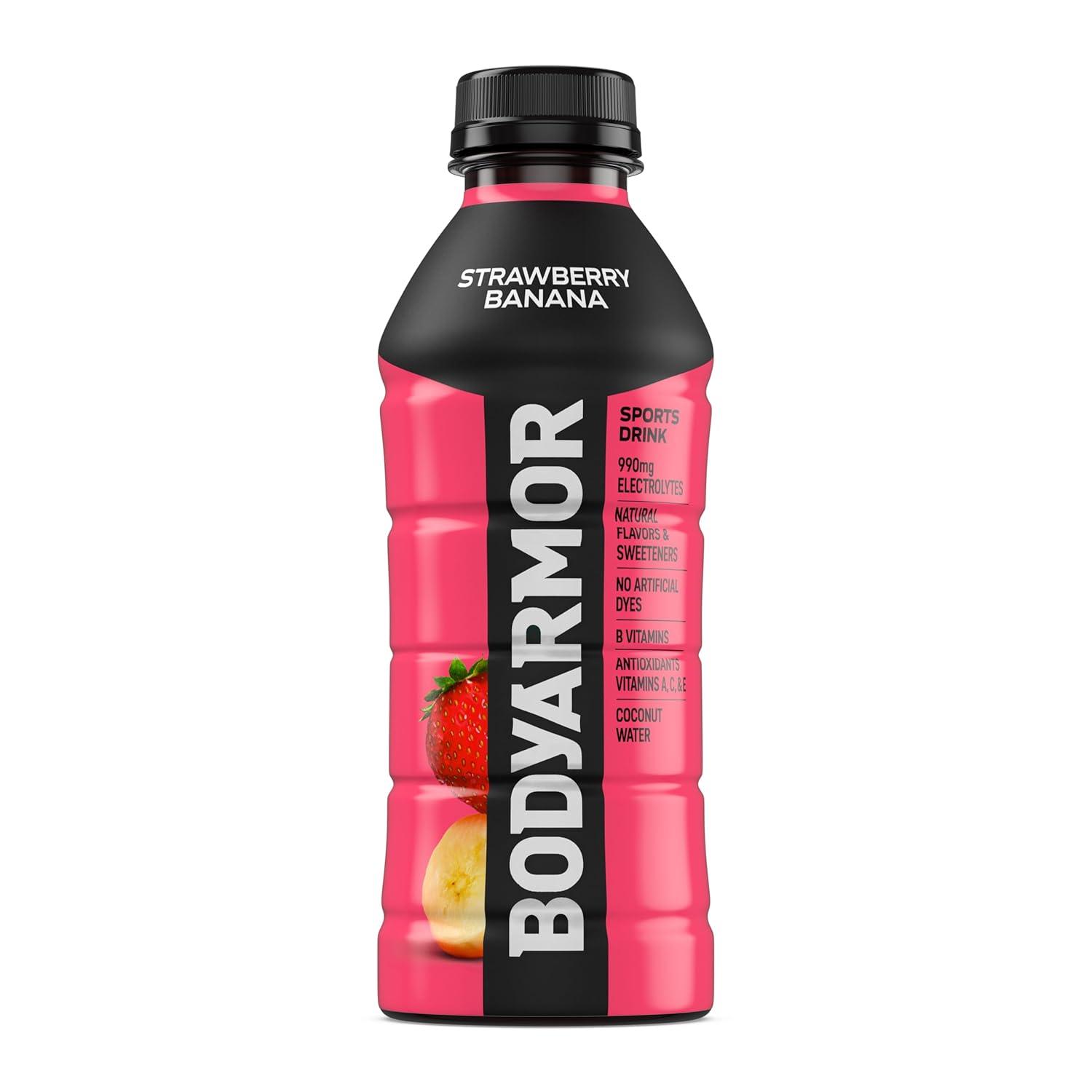 BODYARMOR Sports Drink, Tropical Punch, Electrolyte Drink Hydration, 12 Fl Oz Bottles (8 Pack), Flavored Coconut Water with B Vitamins & Antioxidants(Strawberry Banana)