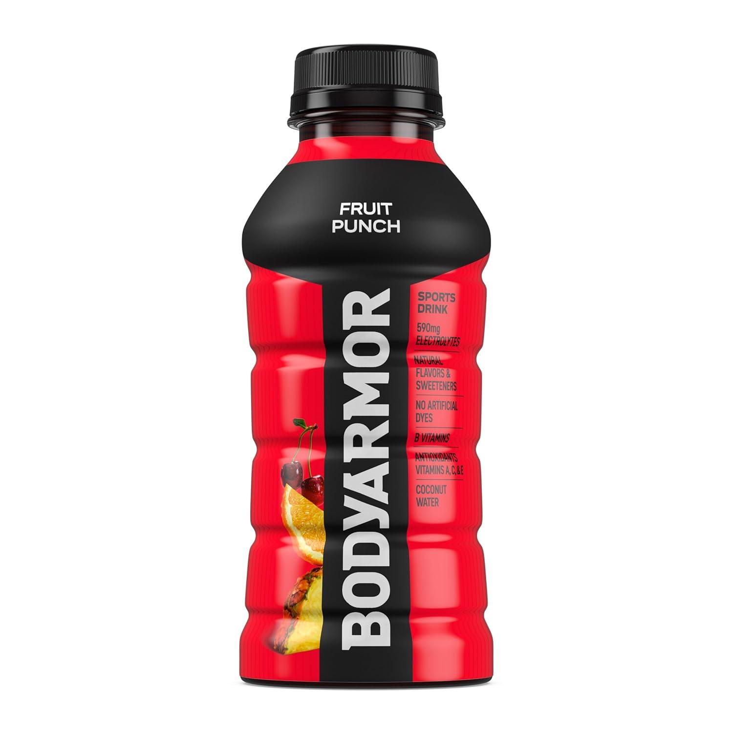 BODYARMOR Sports Drink, Tropical Punch, Electrolyte Drink Hydration, 12 Fl Oz Bottles (8 Pack), Flavored Coconut Water with B Vitamins & Antioxidants(Fruit Punch)