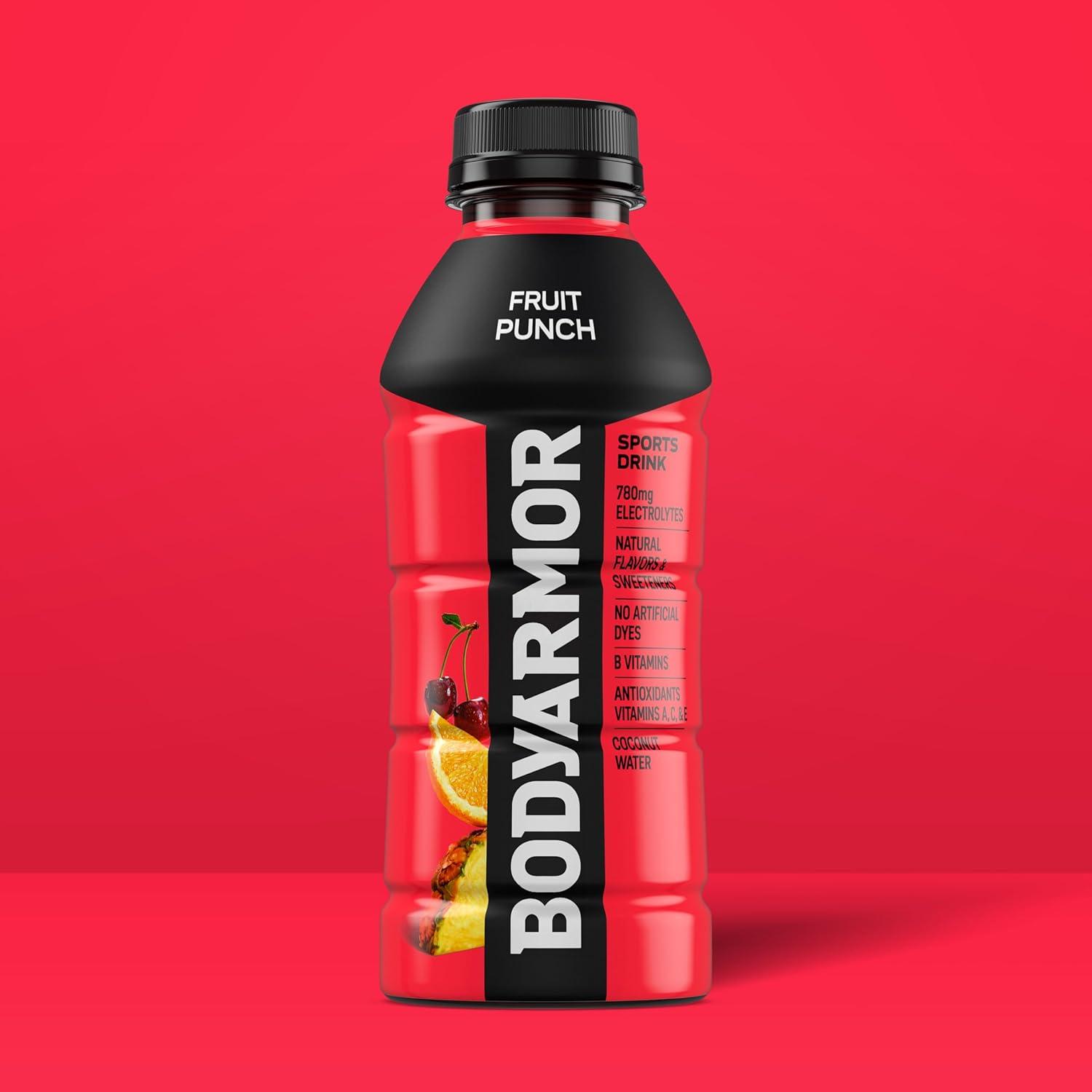 BODYARMOR Sports Drink, Tropical Punch, Electrolyte Drink Hydration, 12 Fl Oz Bottles (8 Pack), Flavored Coconut Water with B Vitamins & Antioxidants(Fruit Punch)