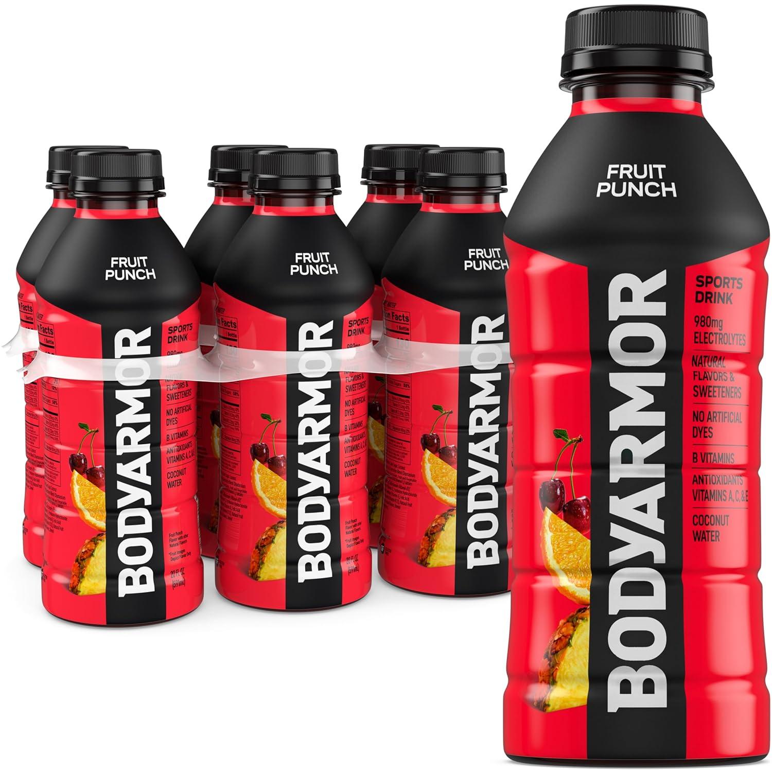 BODYARMOR Sports Drink, Tropical Punch, Electrolyte Drink Hydration, 12 Fl Oz Bottles (8 Pack), Flavored Coconut Water with B Vitamins & Antioxidants(Fruit Punch)