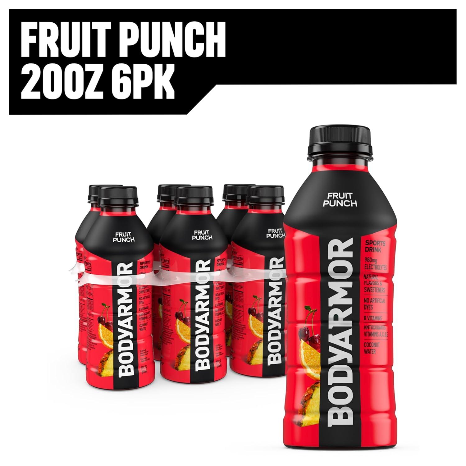 BODYARMOR Sports Drink, Tropical Punch, Electrolyte Drink Hydration, 12 Fl Oz Bottles (8 Pack), Flavored Coconut Water with B Vitamins & Antioxidants(Fruit Punch)