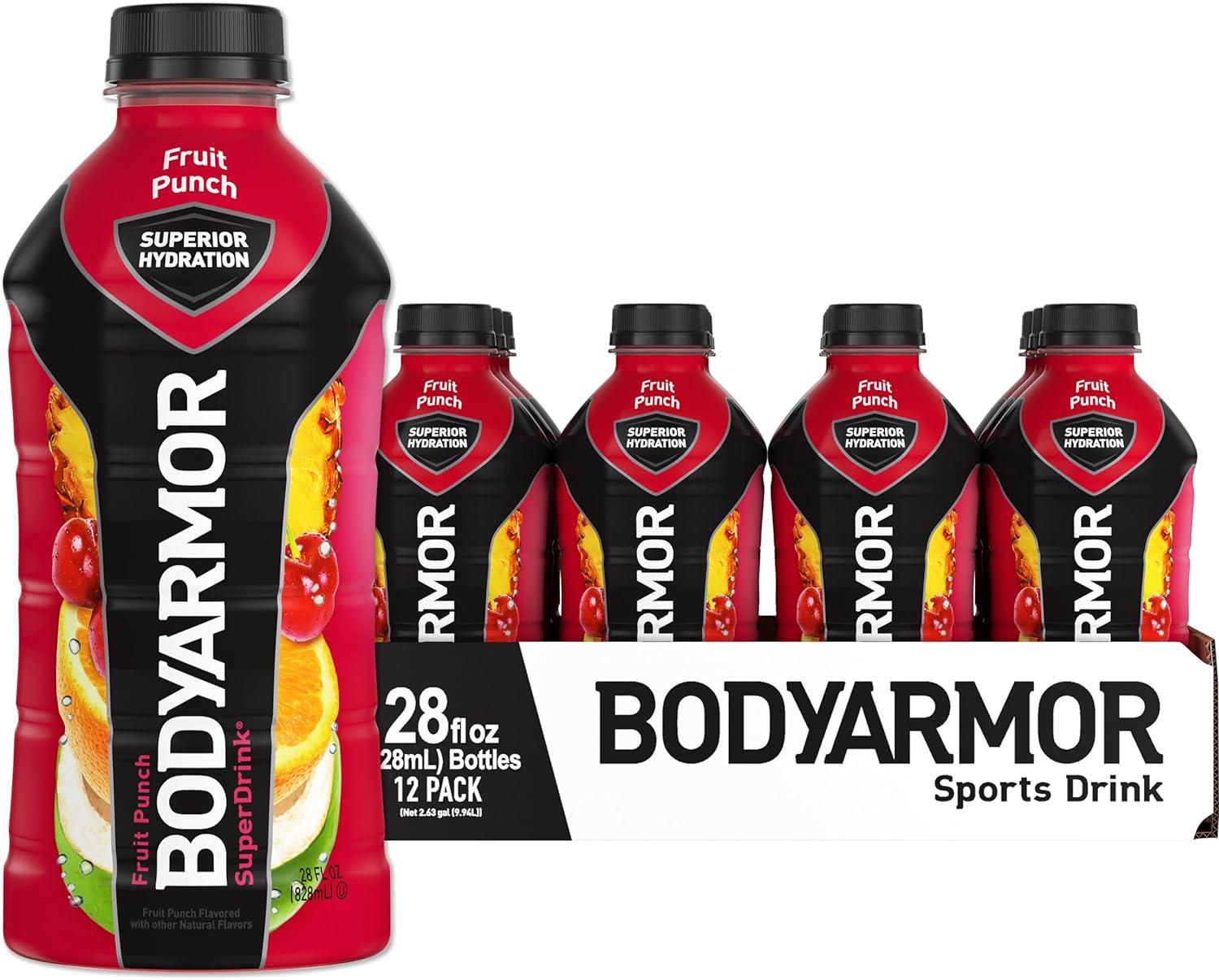 BODYARMOR Sports Drink, Tropical Punch, Electrolyte Drink Hydration, 12 Fl Oz Bottles (8 Pack), Flavored Coconut Water with B Vitamins & Antioxidants(Fruit Punch)