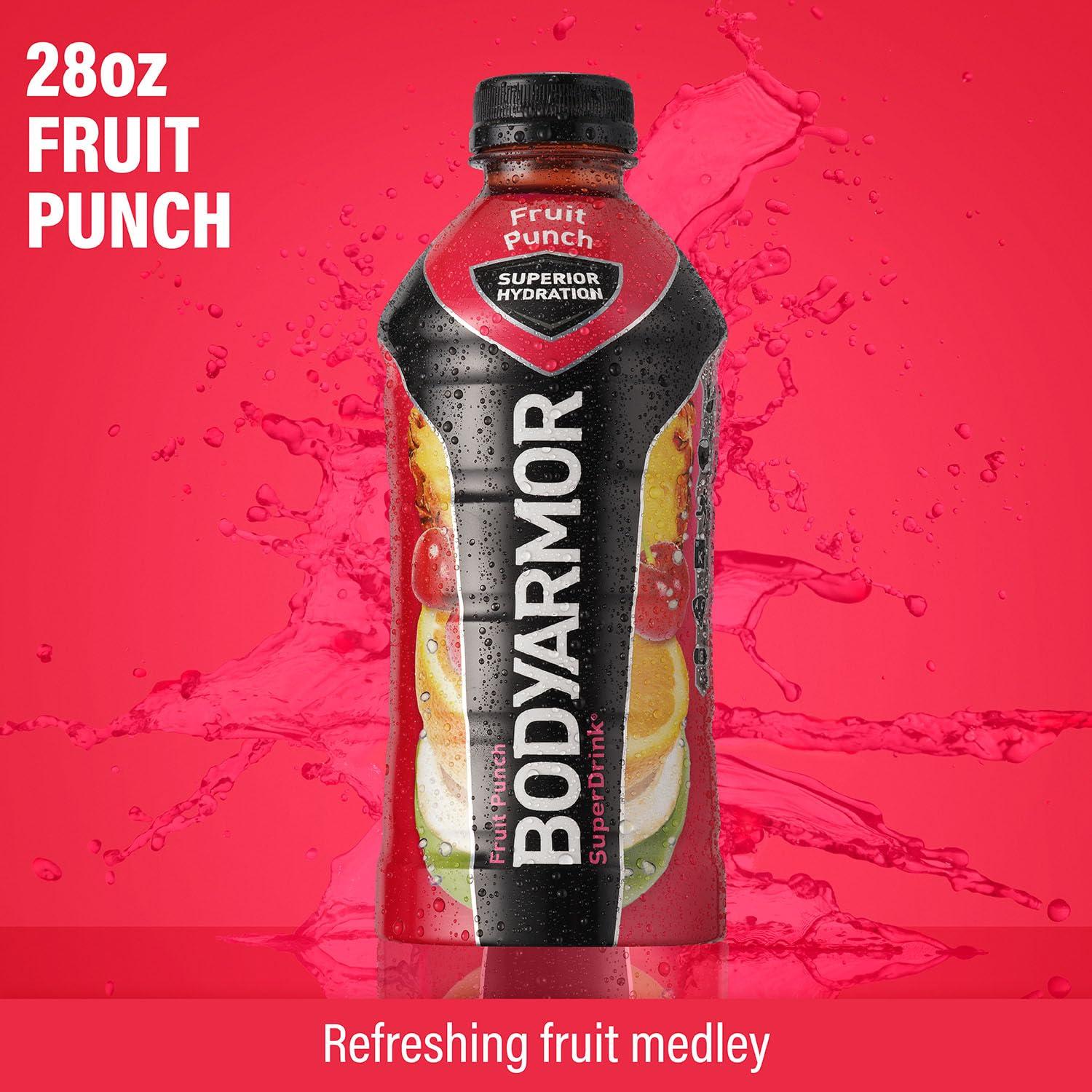 BODYARMOR Sports Drink, Tropical Punch, Electrolyte Drink Hydration, 12 Fl Oz Bottles (8 Pack), Flavored Coconut Water with B Vitamins & Antioxidants(Fruit Punch)