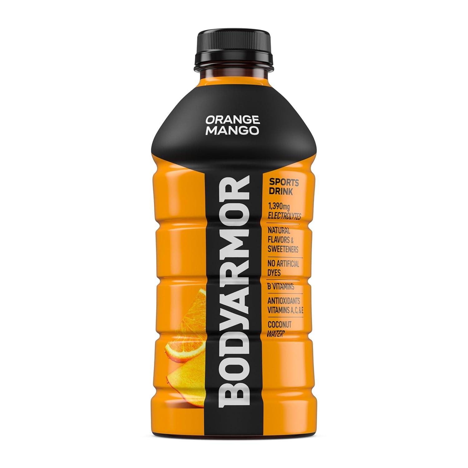 BODYARMOR Sports Drink, Blackout Berry, Electrolyte Drink Hydration, 28 Fl Oz Bottles (15 Pack), Flavored Coconut Water with B Vitamins & Antioxidants(Orange Mango)