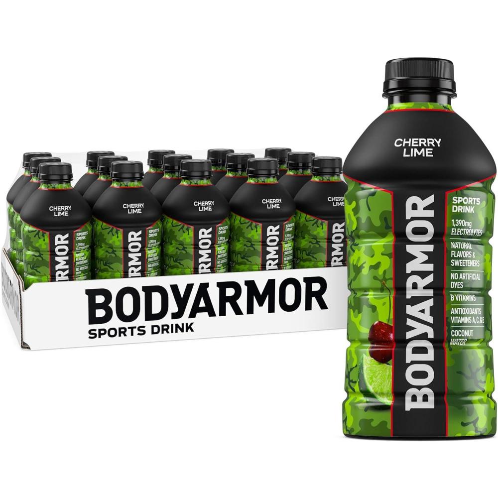 BODYARMOR Sports Drink, Blackout Berry, Electrolyte Drink Hydration, 28 Fl Oz Bottles (15 Pack), Flavored Coconut Water with B Vitamins & Antioxidants(Cherry Lime)