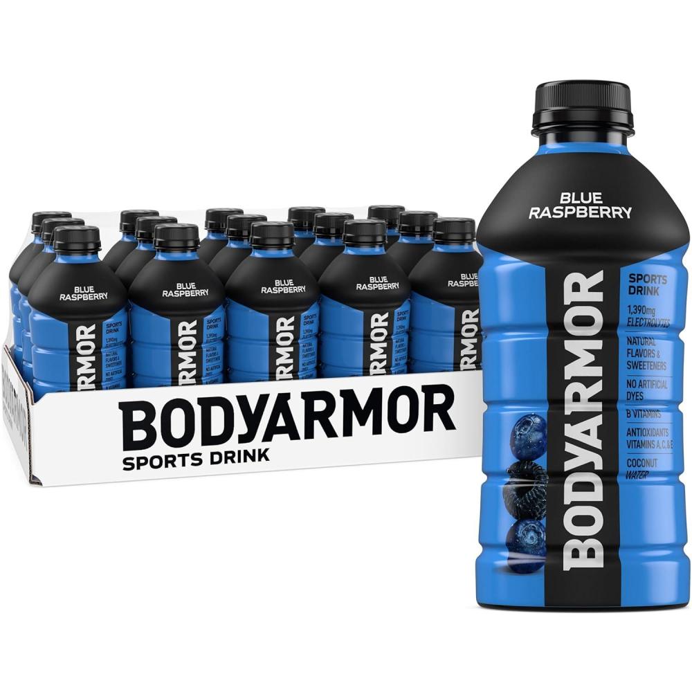 BODYARMOR Sports Drink, Blackout Berry, Electrolyte Drink Hydration, 28 Fl Oz Bottles (15 Pack), Flavored Coconut Water with B Vitamins & Antioxidants(Blue Raspberry)