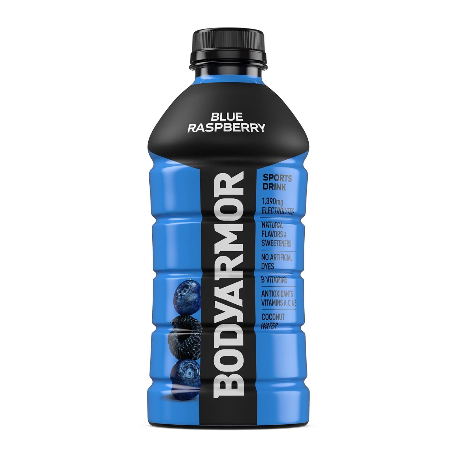 BODYARMOR Sports Drink, Blackout Berry, Electrolyte Drink Hydration, 28 Fl Oz Bottles (15 Pack), Flavored Coconut Water with B Vitamins & Antioxidants(Blue Raspberry)