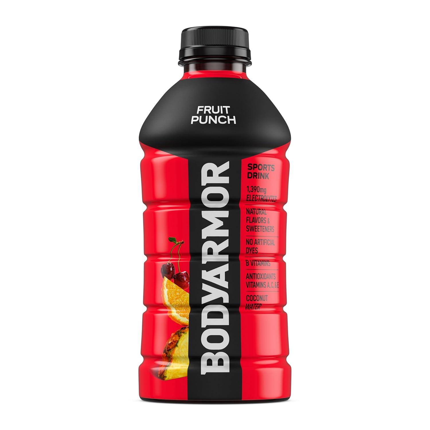 BODYARMOR Sports Drink, Blackout Berry, Electrolyte Drink Hydration, 28 Fl Oz Bottles (15 Pack), Flavored Coconut Water with B Vitamins & Antioxidants(Fruit Punch)