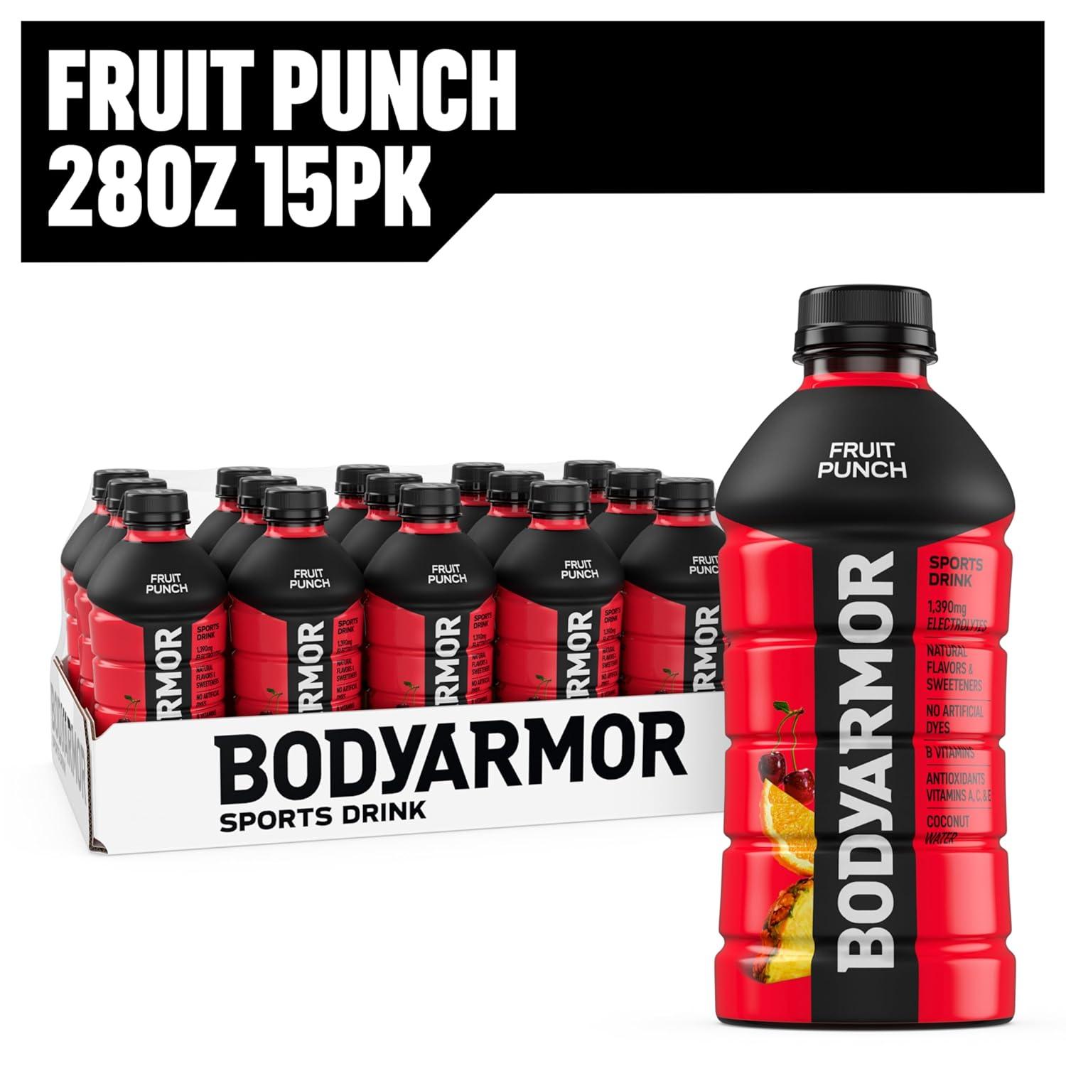 BODYARMOR Sports Drink, Blackout Berry, Electrolyte Drink Hydration, 28 Fl Oz Bottles (15 Pack), Flavored Coconut Water with B Vitamins & Antioxidants(Fruit Punch)