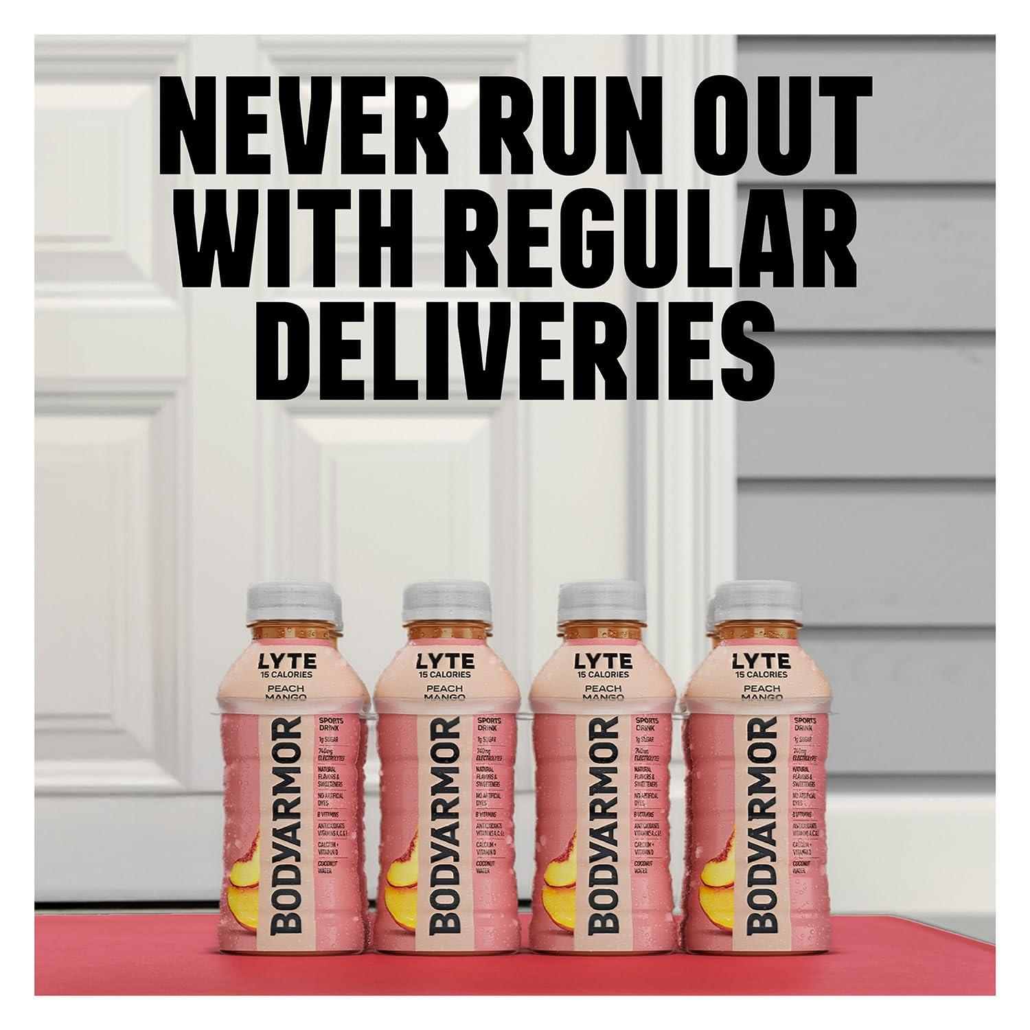 BODYARMOR LYTE, Dragonfruit Berry, Electrolyte Drink, 20 Calories, 16 Fl Oz Bottles (12 Pack), Coconut Water Sports Drink, Natural Flavor & B Vitamins