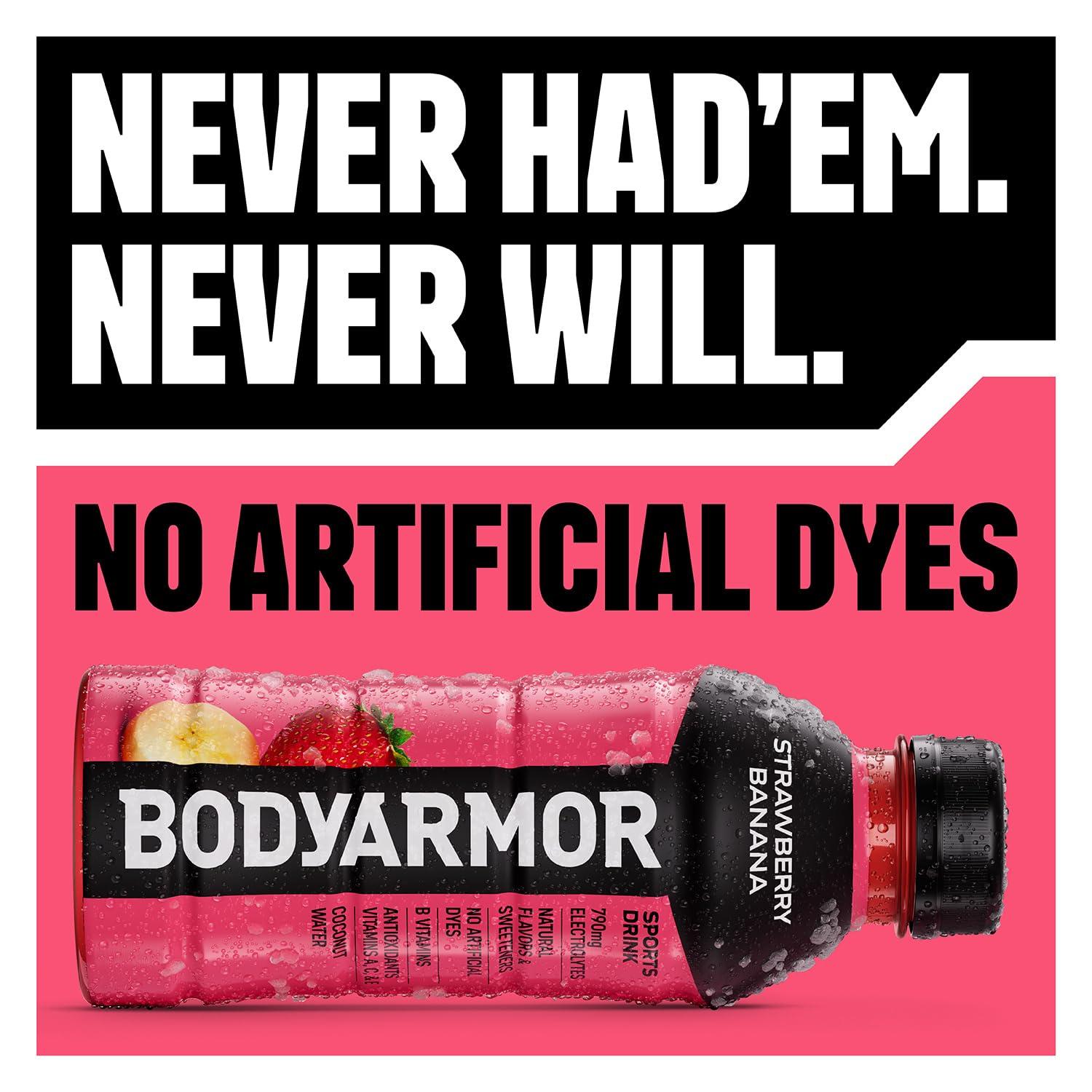 BODYARMOR ZERO Sugar Watermelon Strawberry Electrolyte Drink, Natural Flavors, 16 Fl Oz Bottles (12 Pack), B Vitamins & Antioxidants Sugar Free Hydration(Lyte Tropical Coconut)