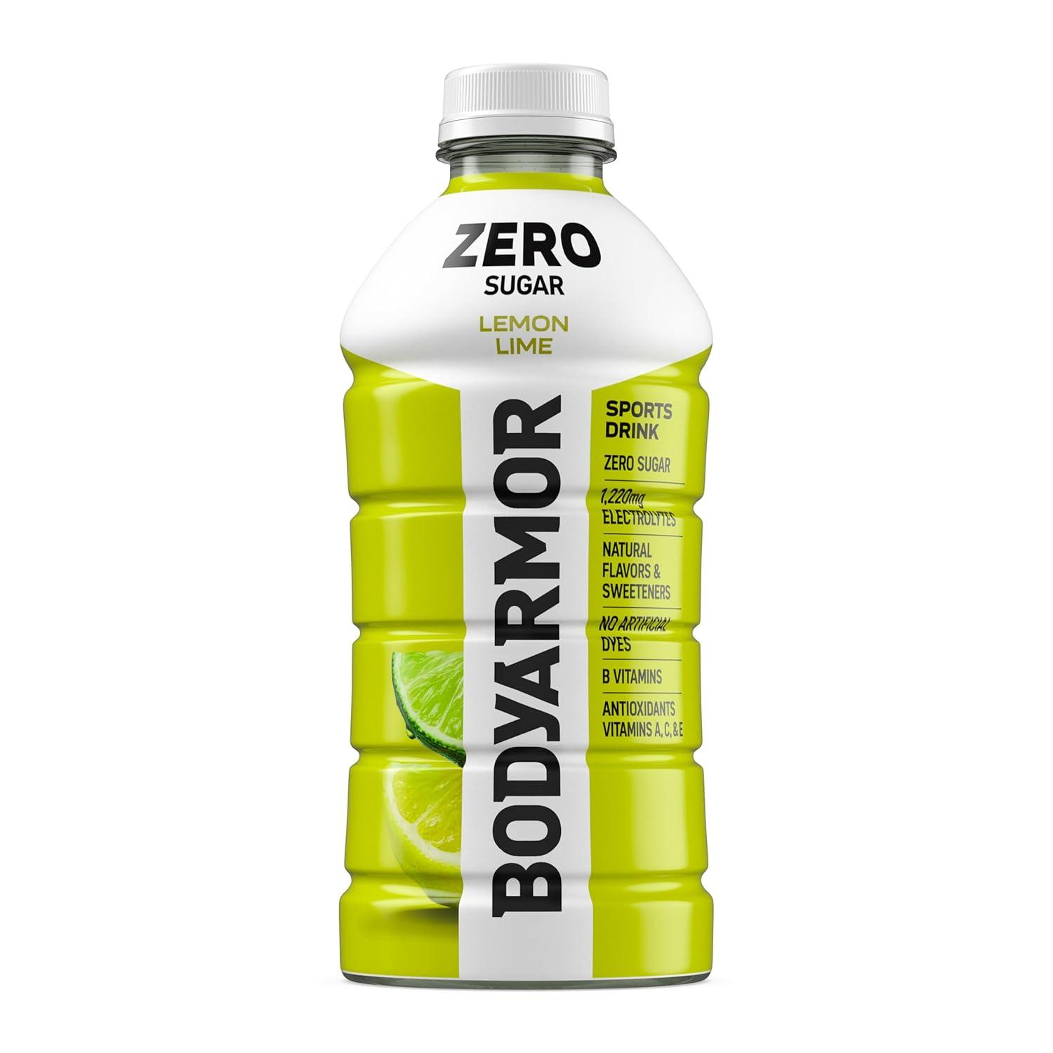 BODYARMOR LYTE, Peach Mango, Electrolyte Drink, 35 Calories, 28 Fl Oz Bottles (15 Pack), Coconut Water Sports Drink, Natural Flavor & B Vitamins(Lemon Lime)