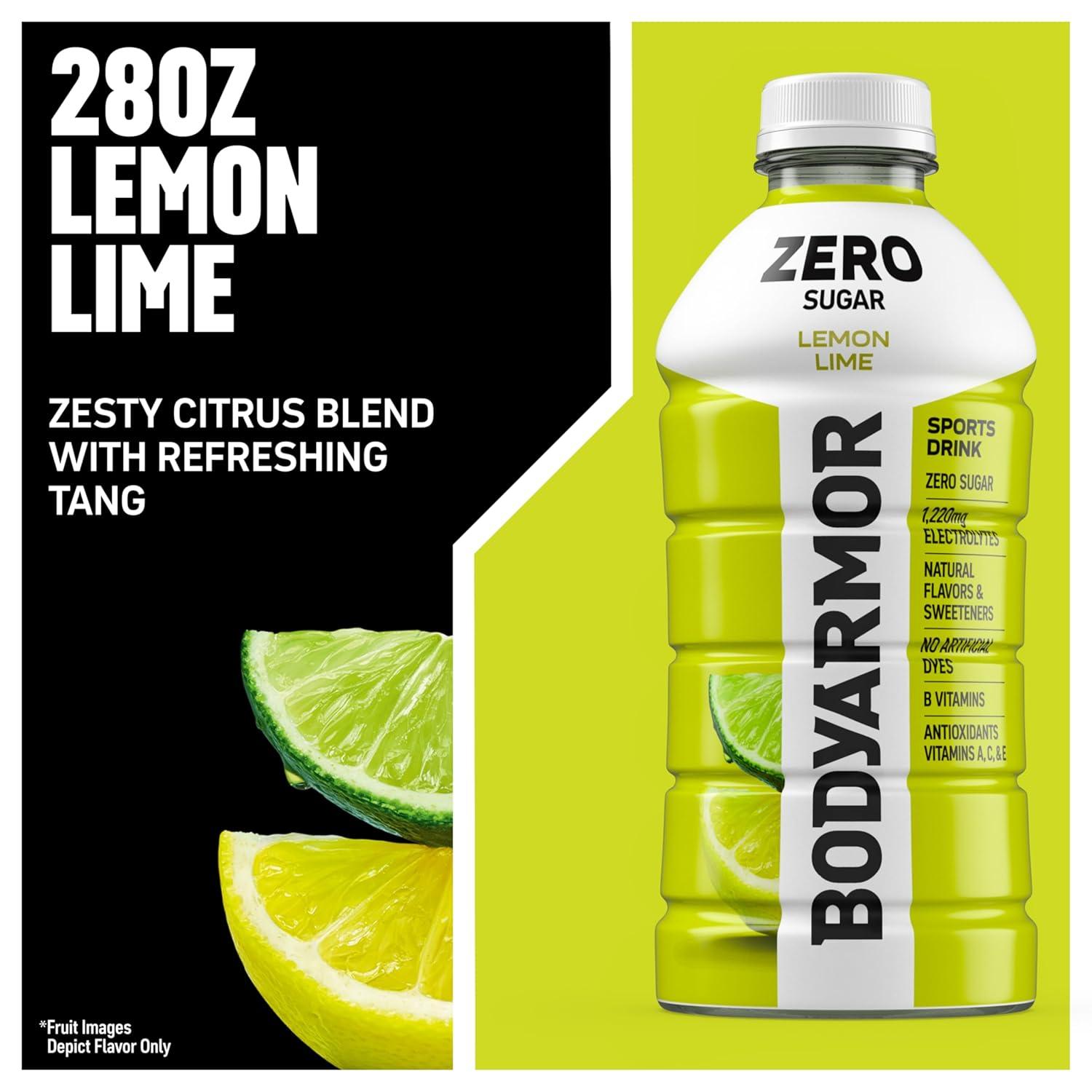 BODYARMOR LYTE, Peach Mango, Electrolyte Drink, 35 Calories, 28 Fl Oz Bottles (15 Pack), Coconut Water Sports Drink, Natural Flavor & B Vitamins(Lemon Lime)