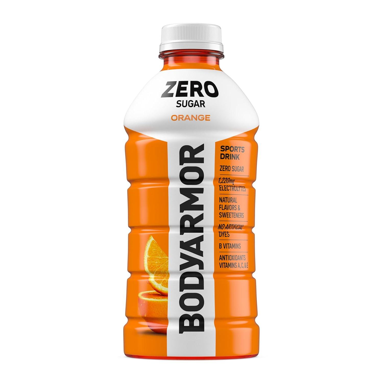BODYARMOR LYTE, Peach Mango, Electrolyte Drink, 35 Calories, 28 Fl Oz Bottles (15 Pack), Coconut Water Sports Drink, Natural Flavor & B Vitamins(Orange)