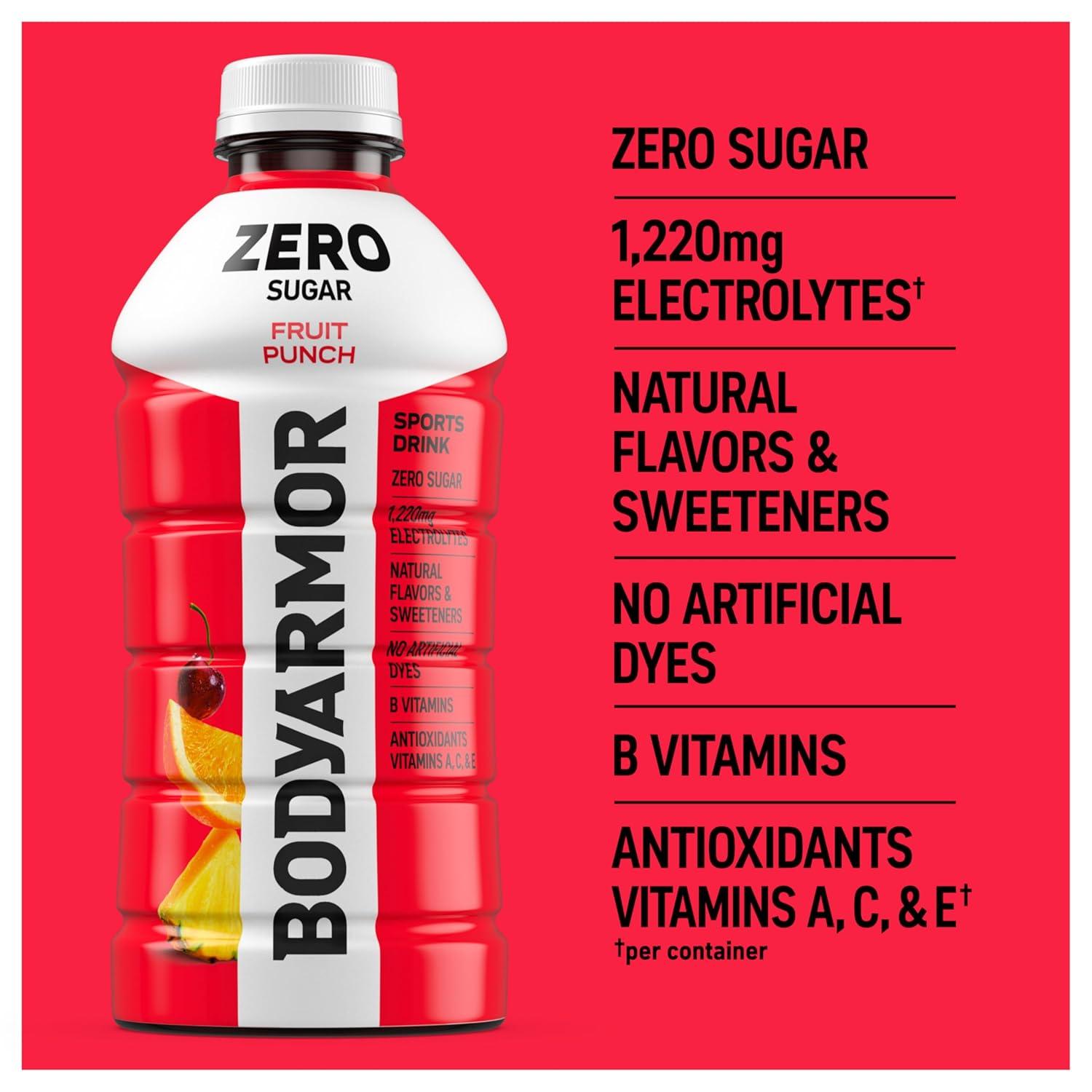BODYARMOR LYTE, Peach Mango, Electrolyte Drink, 35 Calories, 28 Fl Oz Bottles (15 Pack), Coconut Water Sports Drink, Natural Flavor & B Vitamins(Fruit Punch)