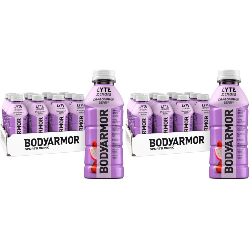 BODYARMOR ZERO Sugar Watermelon Strawberry Electrolyte Drink, Natural Flavors, 16 Fl Oz Bottles (12 Pack), B Vitamins & Antioxidants Sugar Free Hydration(Lyte Dragonfruit Berry)