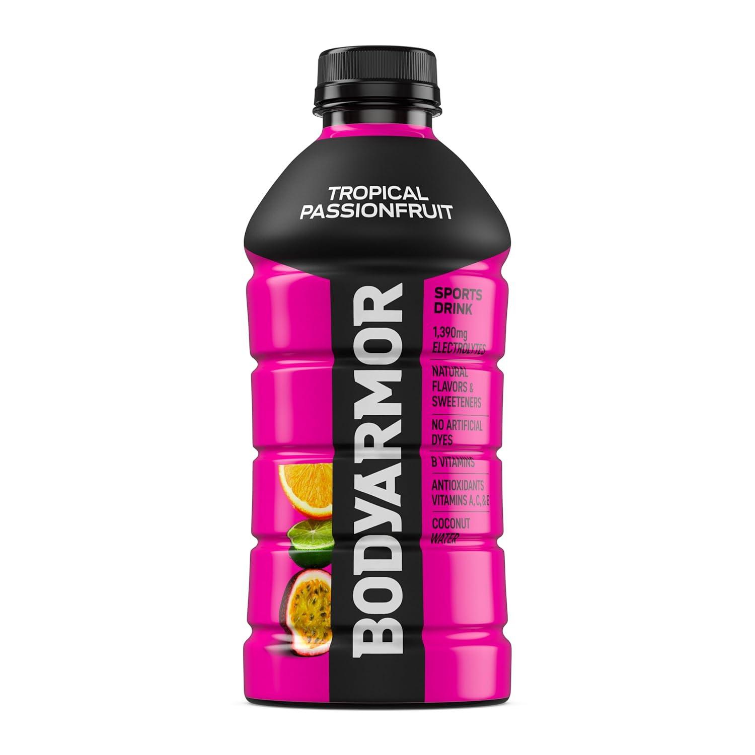 BODYARMOR Sports Drink, Blackout Berry, Electrolyte Drink Hydration, 28 Fl Oz Bottles (15 Pack), Flavored Coconut Water with B Vitamins & Antioxidants(Tropical Passionfruit)