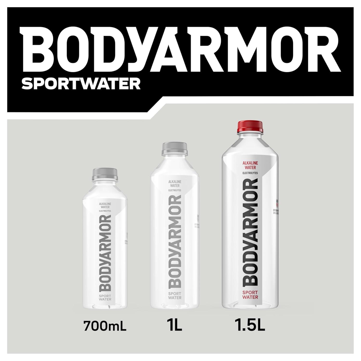BODYARMOR SportWater Alkaline Water, Superior Hydration, High Alkaline Water pH 9+, Electrolytes, Perfect for your Active Lifestyle, 700mL (Pack of 24)