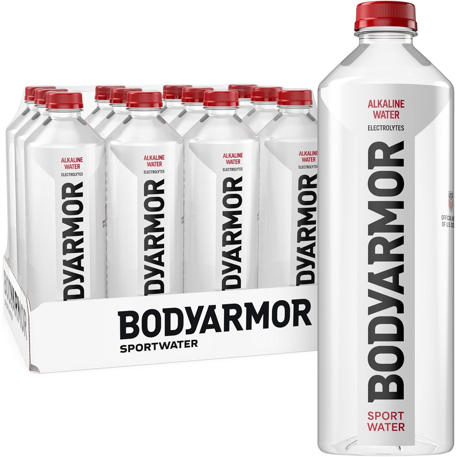 BODYARMOR SportWater Alkaline Water, High Alkaline Bottled Water, pH 9+, 1 Liter (6 Pack), Refreshing Electrolyte Water Pack, Wide Mouth Bottle([‘Alkaline – Bottle’])
